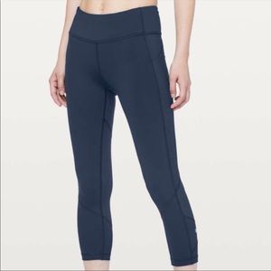 Navy Pace Rival Lululemon Crop